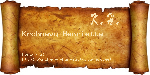 Krchnavy Henrietta névjegykártya