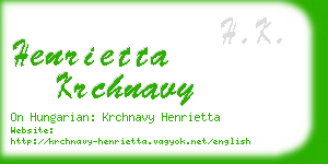 henrietta krchnavy business card